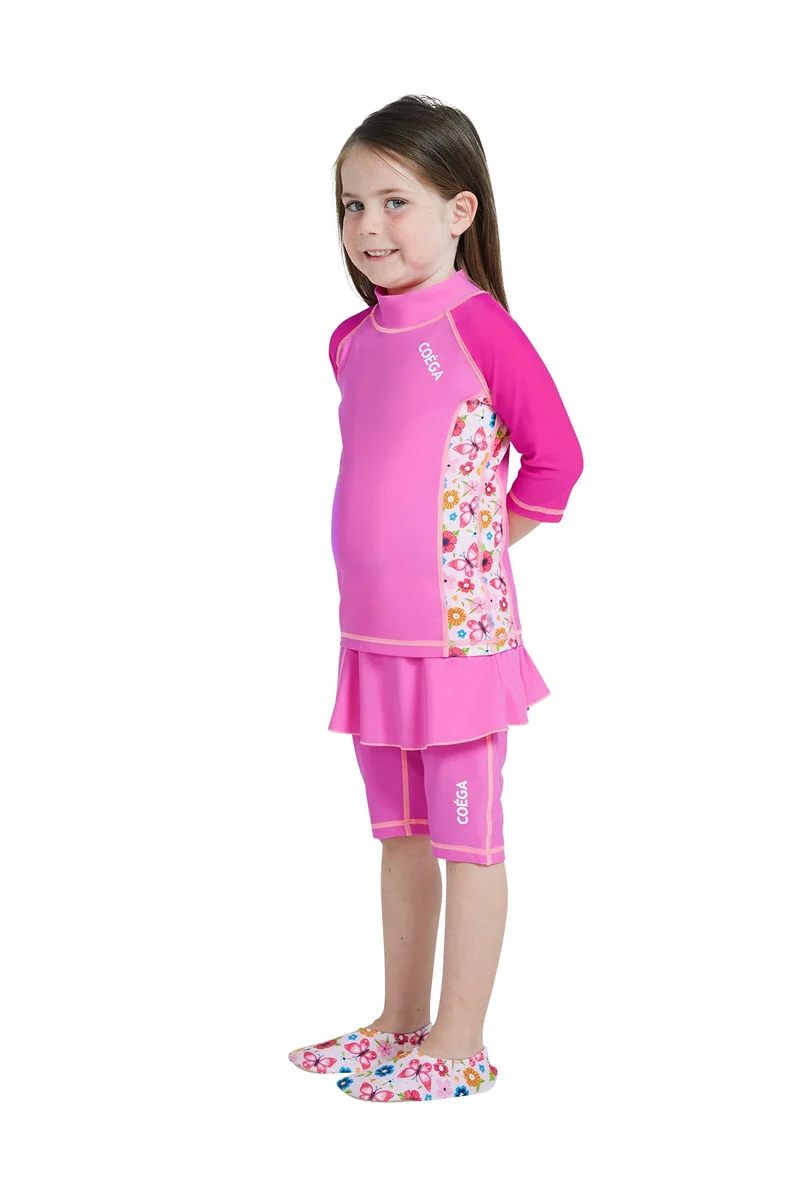 COEGA SUNWEAR  COEGA  Girls Kids Two-piece Swimsuit - Pink Rosey Flowers for Women | Best Price UAE